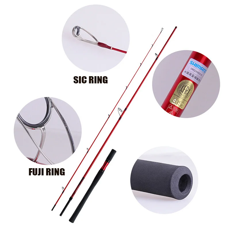 SHIMANO WORLD SHAULA BG, caña de fundición giratoria supercast portátil ligera de 2/3 secciones, anillo FUJI de doble uso para agua dulce y mar - imagen 3