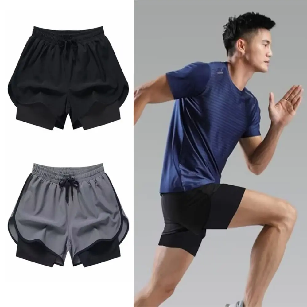Pantalones cortos running 2 en 1 – Secado rápido y transpirables hombre
