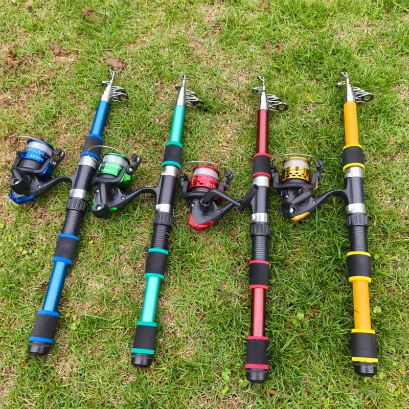 BRAVMACK-caña de pescar y carrete, juego de señuelos, caña de pescar telescópica de fibra de carbono 5,2: 1BB, carrete giratorio para agua dulce y salada - imagen 3