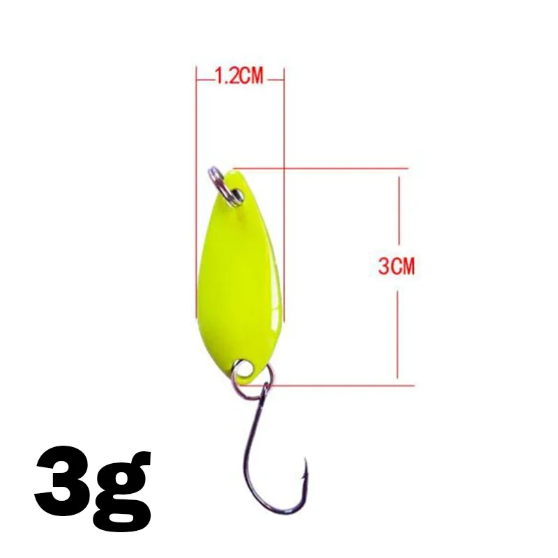 1 Uds 3cm 3g Mini Wobbler lentejuelas cuchara señuelo cebo duro Spinnerbait Isca Artificial Pesca Wobblers aparejos de Pesca con mosca 5 colores - imagen 2