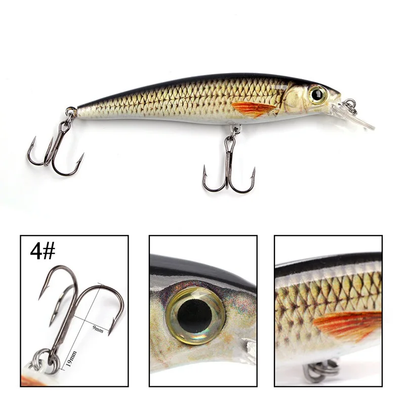 Nuevo Señuelo de pesca flotante MINNOW de 12g y 10CM, cebo Artificial duro con ojo 3D, Wobblers para Lucio, Crankbait, accesorios de pesca - imagen 5