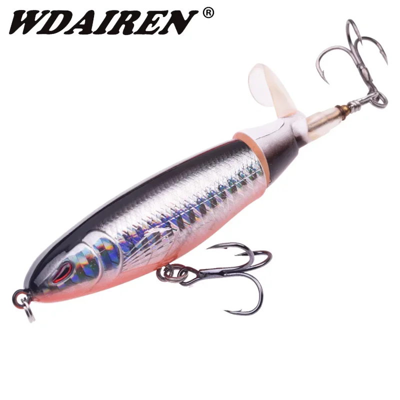 Señuelo de pesca Plopper de agua superior, 10cm, 13,5g, cebo duro Artificial, cola giratoria suave, bagre, lubina, aparejos flotantes, 1 ud.