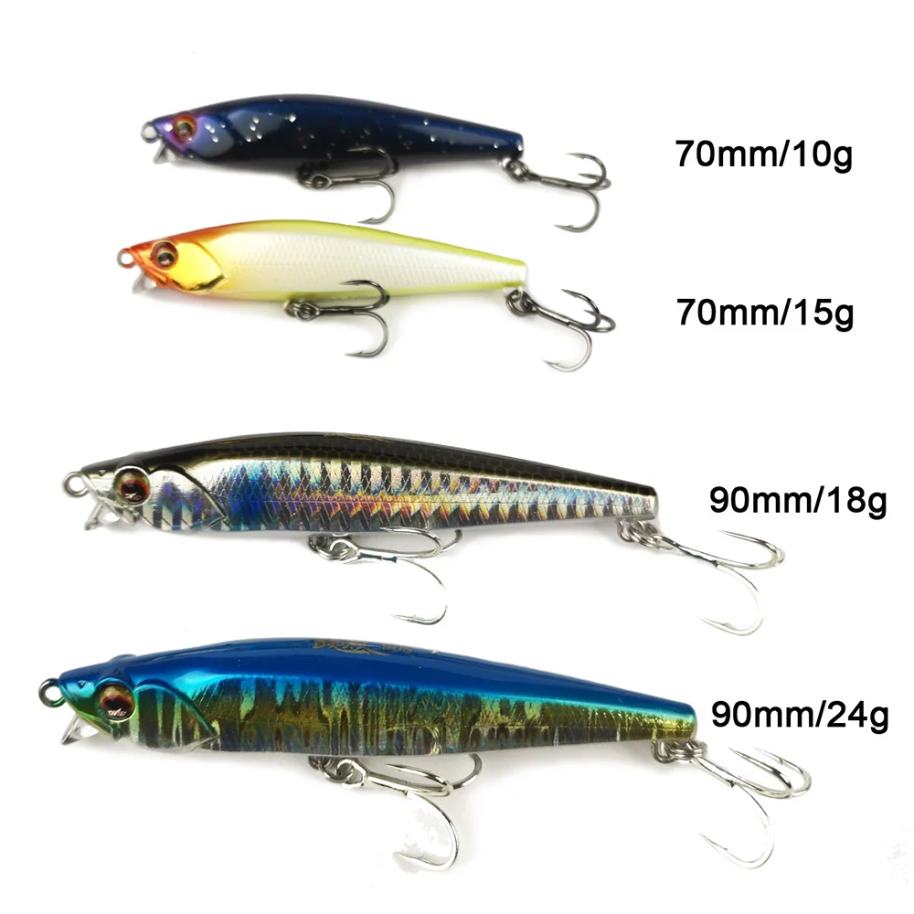 DNE 18g 24g Tremor hundimiento Minnow Wobblers 70S 90S Señuelos de pesca agua de mar duro Stickbait cebo aparejos para trucha Pike cebos - imagen 4