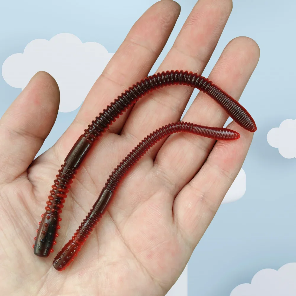 MUKUN-cebo suave de silicona para truco de gusanos, 10cm/1,85g, 13cm/3,7g, Leurre Souple para todos los peces, Iscas, Señuelos de Pesca artificiales, gusanos en barra - imagen 4