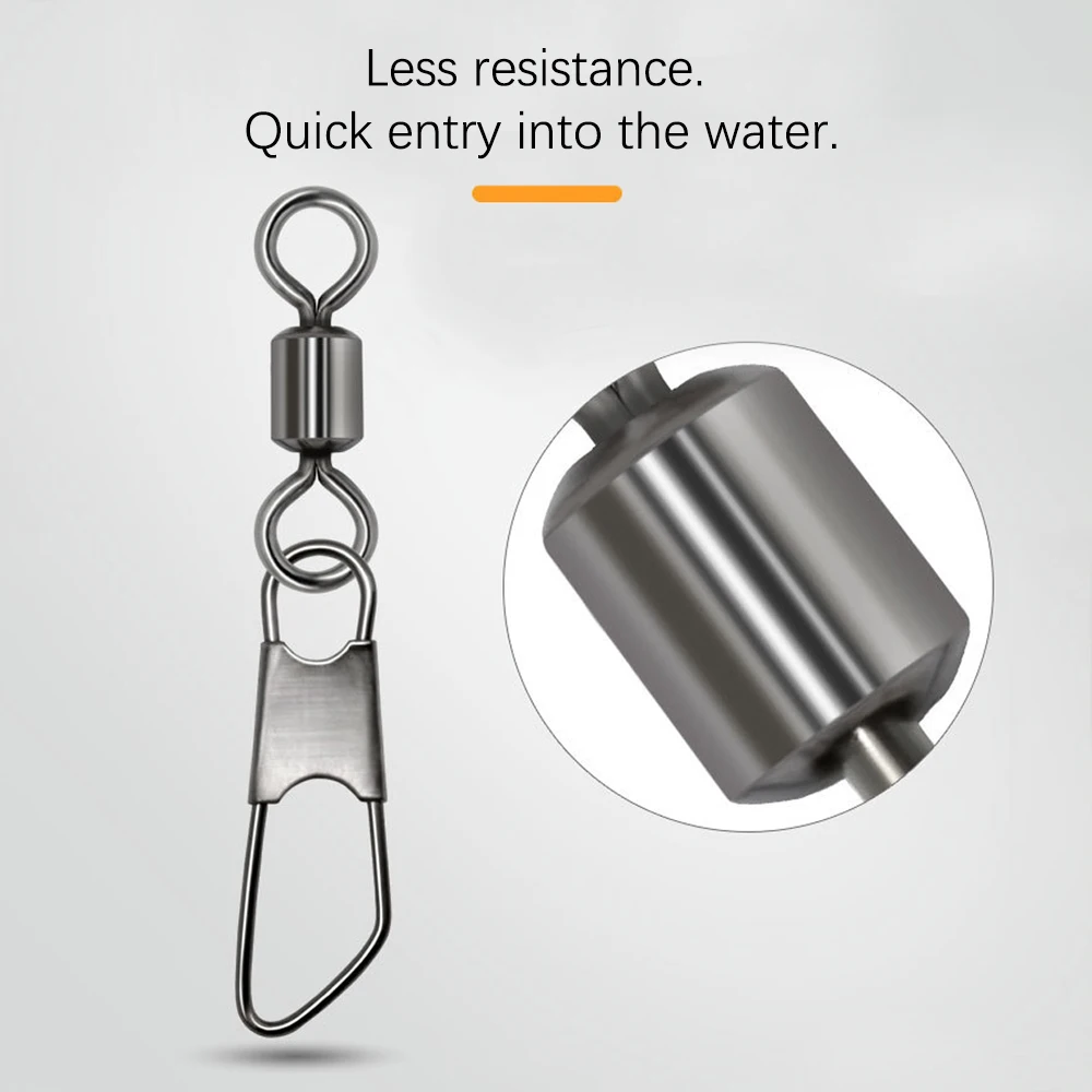 DNDYUJU 100 Uds. Conector de señuelo de pesca con Pin tipo A de acero inoxidable rodamiento de pesca giratorios accesorios de pesca de carpa - imagen 3