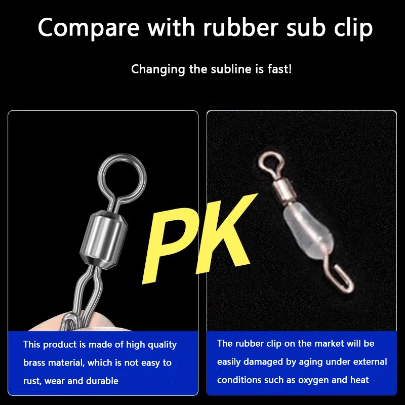 Conector de pin de clip de línea secundaria rápida, juego de línea de pesca de anillo en forma de ocho, accesorio pequeño de repuesto, Conector de sublínea de pesca - imagen 5