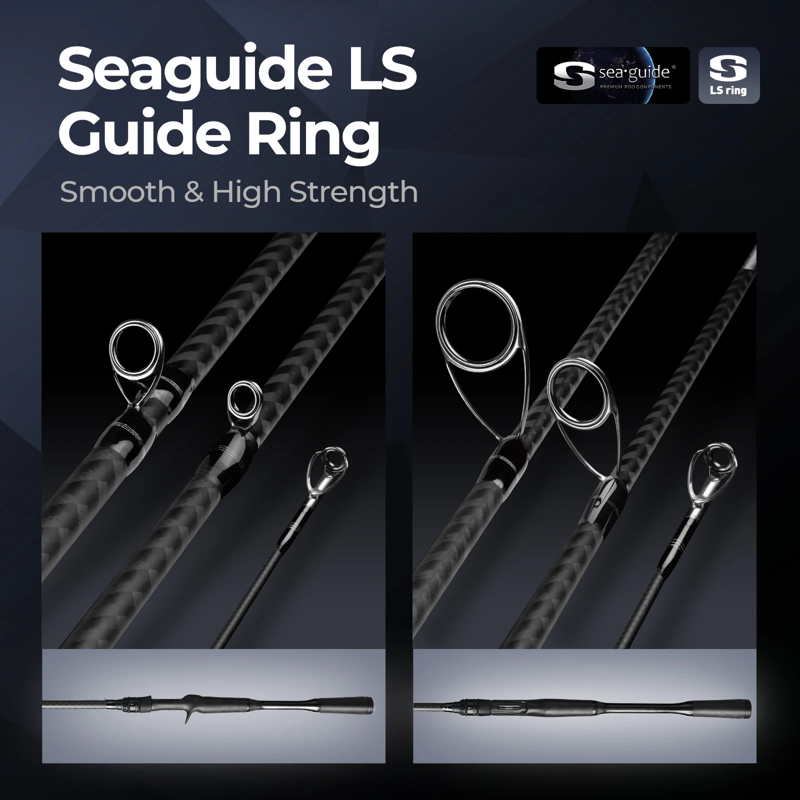 HANDING Serenity 1 Section Fishing Rod, de acción rápida, anillo guía de Seaguide de fibra de carbono de 40 toneladas, 2,08-2,21 m, cañas de fundición giratorias - imagen 2