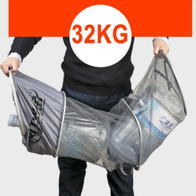 Red de pesca plegable portátil, 1,5 M/2M/3M, anticolgante, gruesa, de secado rápido, paquete de almacenamiento de nailon, trampa de pesca grande, jaula de red de inmersión - imagen 4