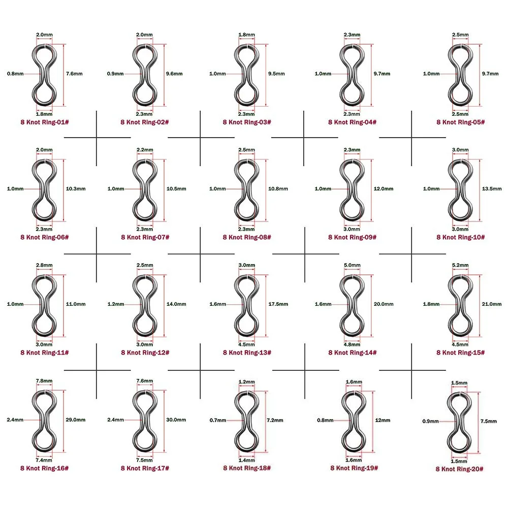 CF señuelo cebo duro 1 ~ 30 tamaño DIY acero inoxidable 8 nudos anillo de pesca articulado personalizable - imagen 2