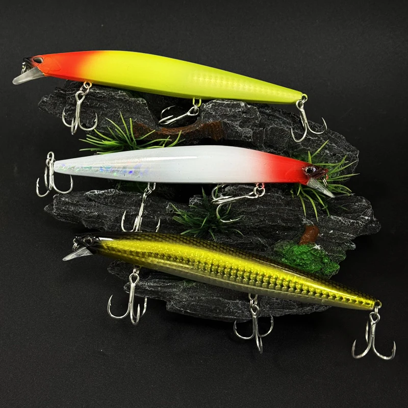 Señuelo de Pesca superior que se hunde Minnow 140S 140mm 26g agua salada lubina negra señuelos de Lucio cebos duros de fundición larga accesorios de Pesca - imagen 3