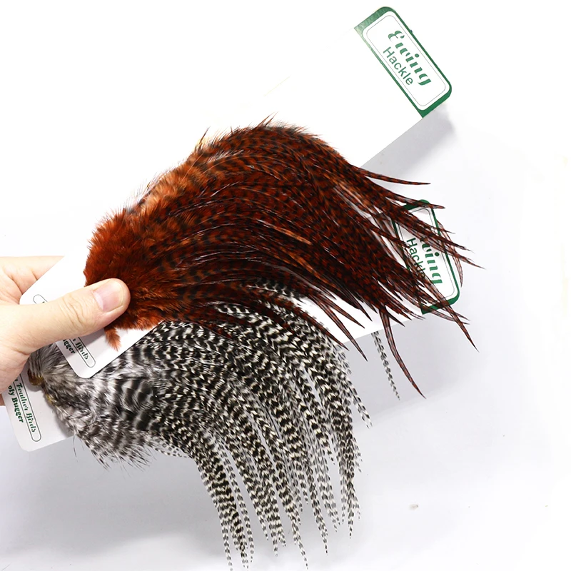 Nueva silla de gallo de plumas ewing, paquete de plumas de insecto lanudo, 5 colores opcionales, patrón de mosca serpentina, plumas especiales para atar moscas - imagen 5