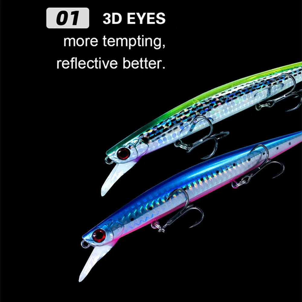 Nuevo Jerkbait Wobblers 15cm 18,5g profundidad 1,5 m cebo duro aparejos de pececillo cebo Señuelos de Pesca sistema de transferencia de peso para fundición larga - imagen 5