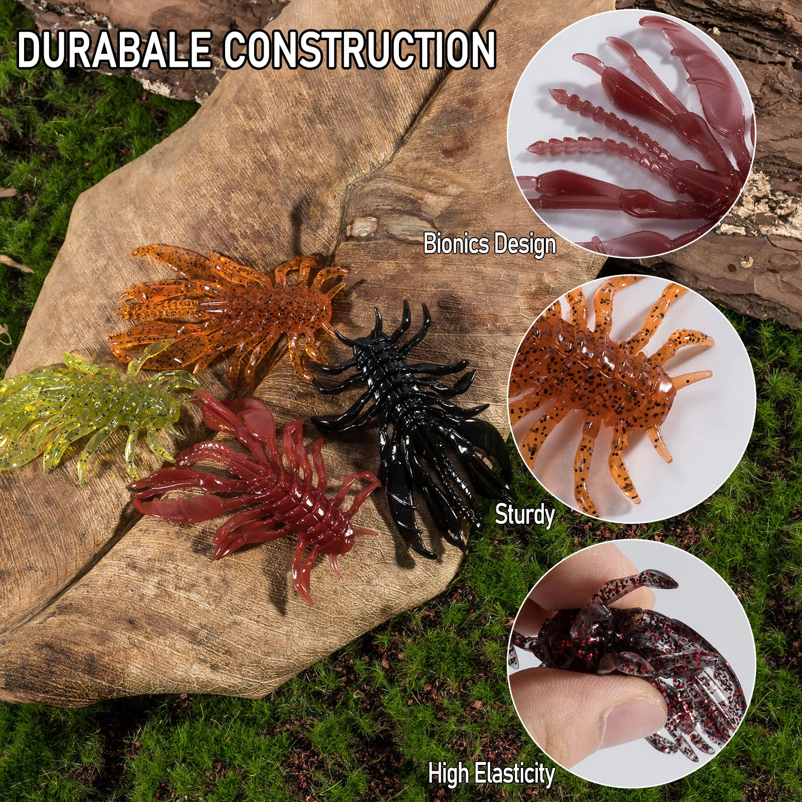 Señuelo de plástico blando de 4 piezas, cebo de silicona sin Weedless, gusano de 65mm/4,5g, para pesca de camarones, Wobbler, trucha lubina de agua salada - imagen 5