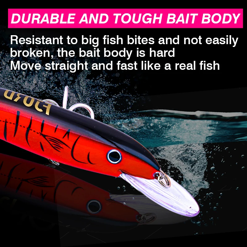 FJORD 190mm 51g Super Trolling señuelo de pesca flotante Minnow Topwater agua salada duro Swimbaits Crankbaits pesca cebo Artificial - imagen 4