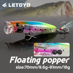 Popper flotante LETOYO – Señuelo topwater con bolas de acero para lubina