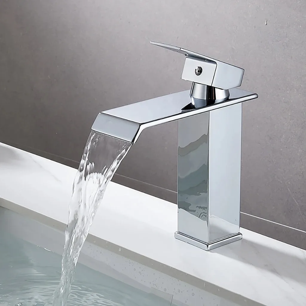 Grifo frío y caliente de cascada negra para encimera, lavabo, gabinete de baño, grifo de lavabo a prueba de salpicaduras, cocina - imagen 4
