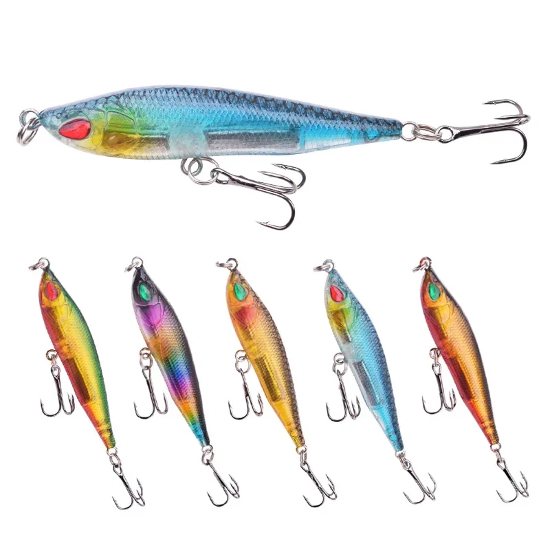 Señuelo de pesca con lápiz VIB, 7cm, 10g, hundimiento, accesorios de pesca de invierno, cebo duro, anzuelos triples, cebo Artificial para Lucio, carpa, 1 ud. - imagen 2