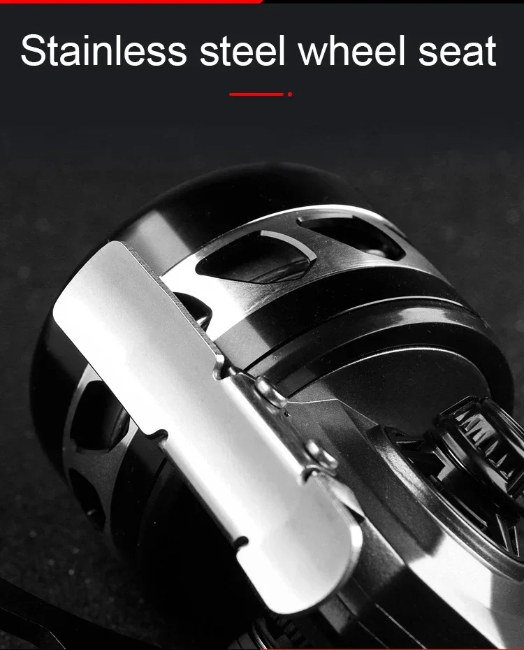 Carrete cerrado de Metal BL39, carrete de pesca con tirachinas rojo y negro, pez de tiro con línea de 55M - imagen 4