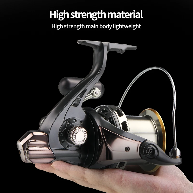 DEUKIO-carrete de pesca giratorio de Metal, accesorio de gran tamaño, arrastre de 15KG, potente, para agua salada y dulce, antiagua de mar, 10000 - imagen 5