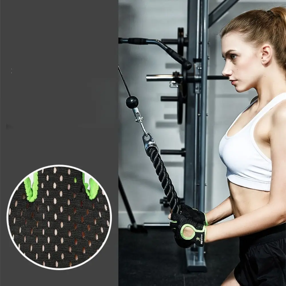 Guantes de medio dedo de silicona de verano, guantes de Yoga transpirables a prueba de sudor, guantes antideslizantes para deportes de Fitness y gimnasio, mujeres y hombres - imagen 3