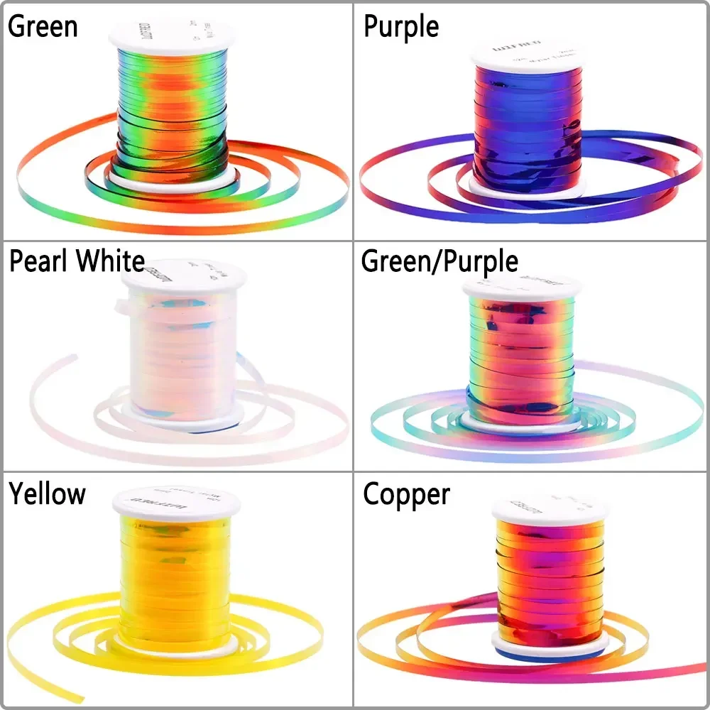 Bimoo, 6 uds., mezcla de 2 tonos, oropel plano de Mylar, Material para atado de moscas para Flashback, costilla, ninfas, Streamer, agua salada, mosca, trucha, pesca - imagen 3