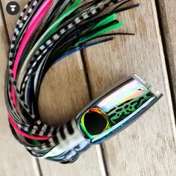 Señuelos de atún con falda Trolling, 65G/100G, cebo de pesca en barco de aguas profundas, señuelos de agua salada para Mahi Marlin Wahoo, aparejos de pesca de gran juego, 1 ud.