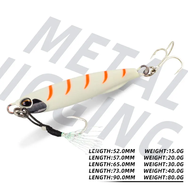 Magic Works-señuelos de pesca con plantilla de Metal, plantilla de 15g, 20g, 30g, 40g y 80g para Jigging en la orilla del mar, anzuelos de ayuda para peces falsos, cebo Artificial para Jigging - imagen 3