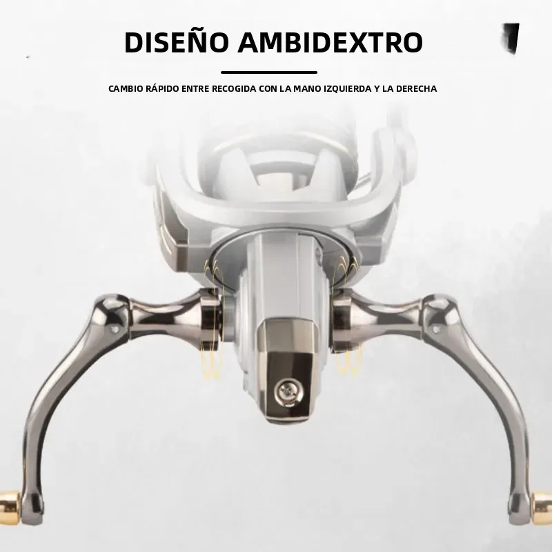 DEUKIO Carrete Spinning Agua Salada – Empuñadura Metal Arrastre Fuerte - imagen 5