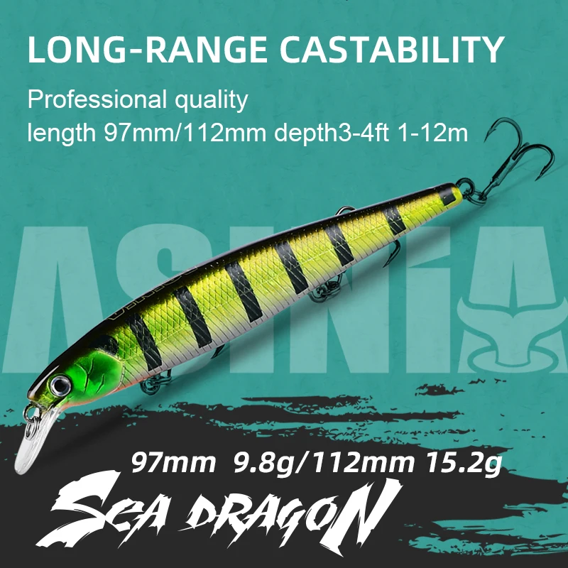 MAVLLOS-Cebo de fundición de acero inoxidable, 97mm, 112m, 3 unidades/set, SP, cebo duro, 1-1,2 m de profundidad, calidad flotante, piscardo profesional - imagen 3