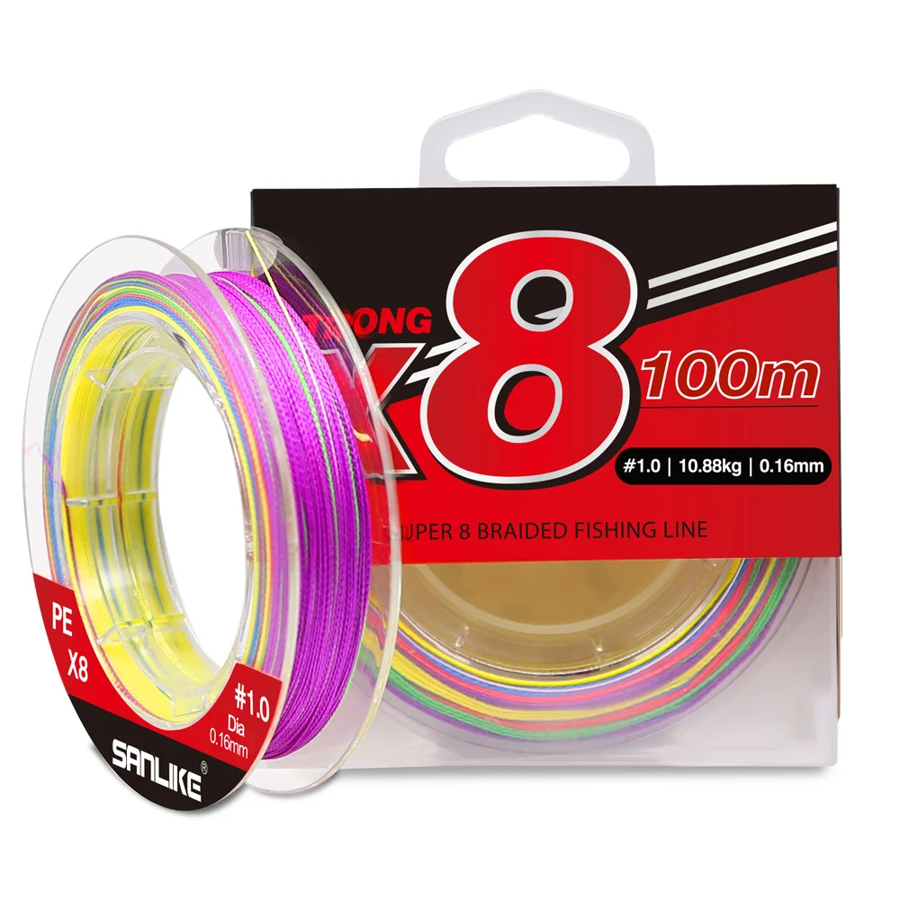 Línea de pesca SANLIKE X8 de 300M PE, alta resistencia, alta sensibilidad, resistente a la abrasión para lubina, trucha, pesca en agua dulce y salada