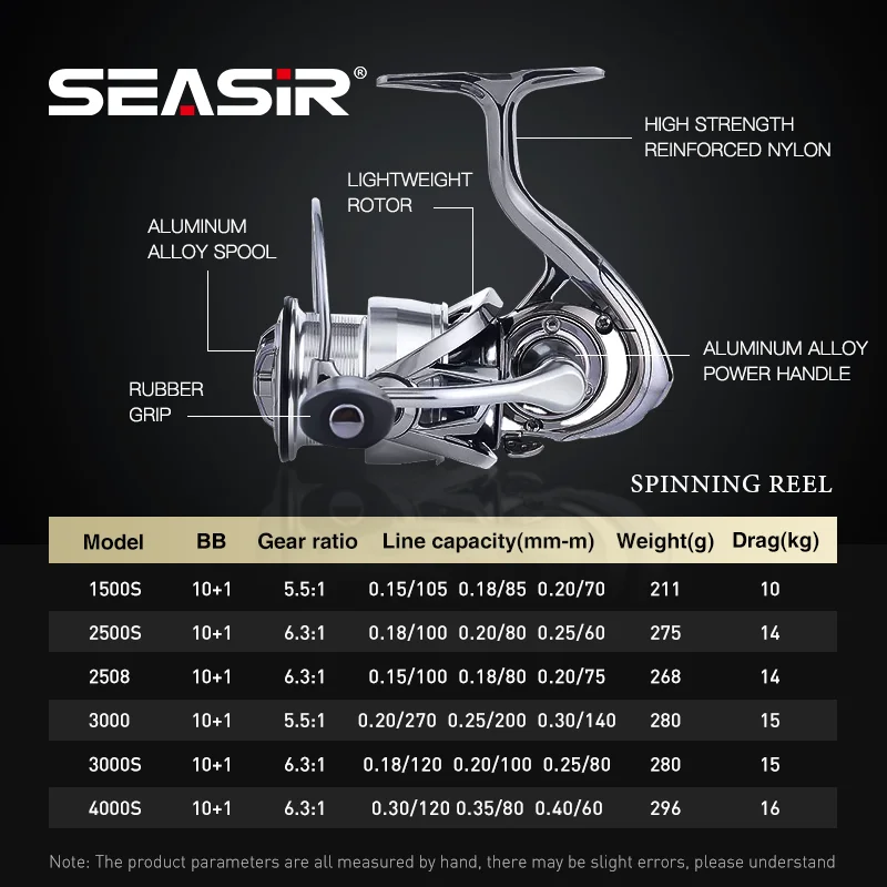 Carrete spinning SEASIR DW – Arrastre potente con POWER HANDLE - imagen 2