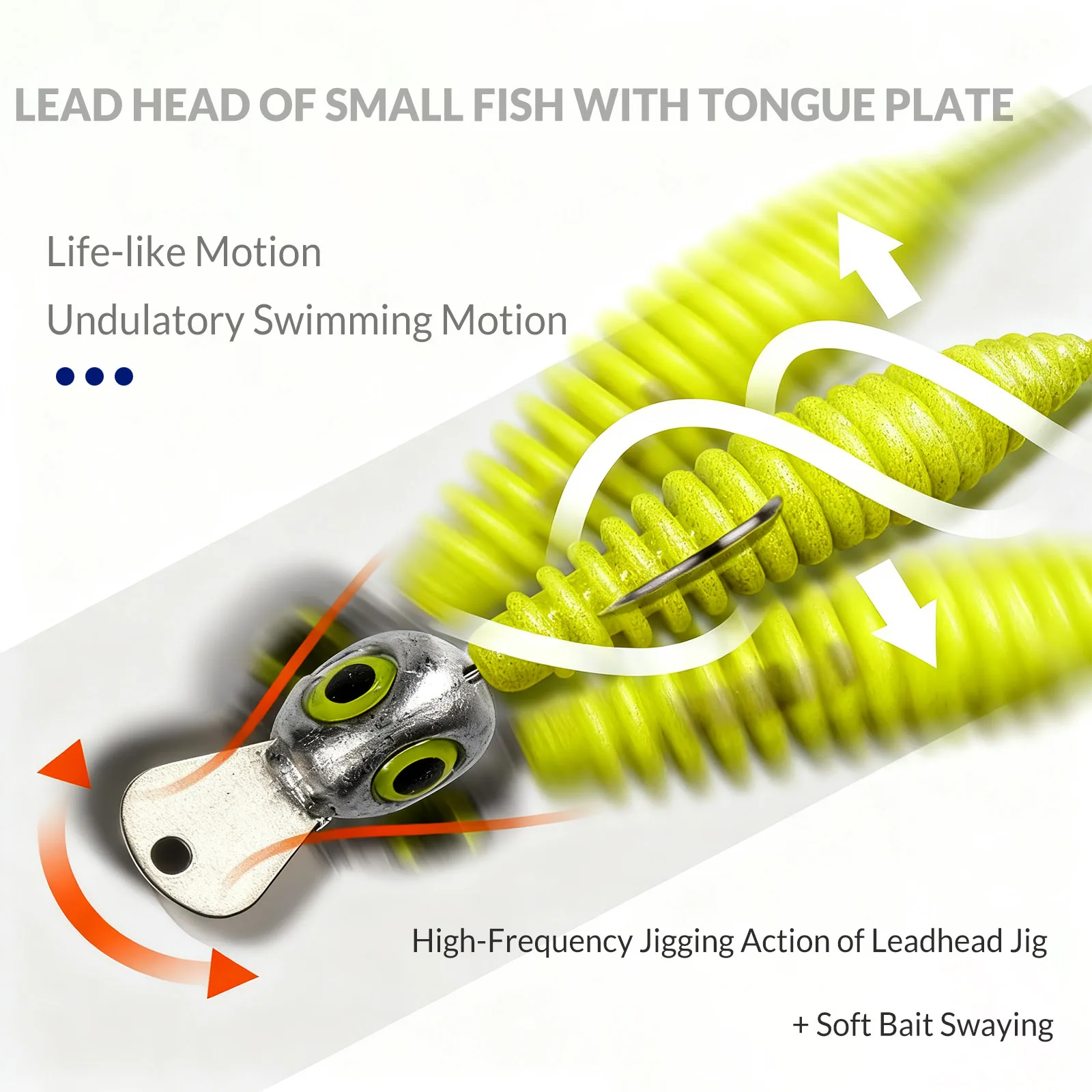 Anzuelo con cabeza tibetana de 9KM con placa de lengüeta frontal, anzuelo con cabeza de anzuelo de pesca de 3,5-10g para pesca sin malezas en agua salada, 10 Uds. - imagen 4