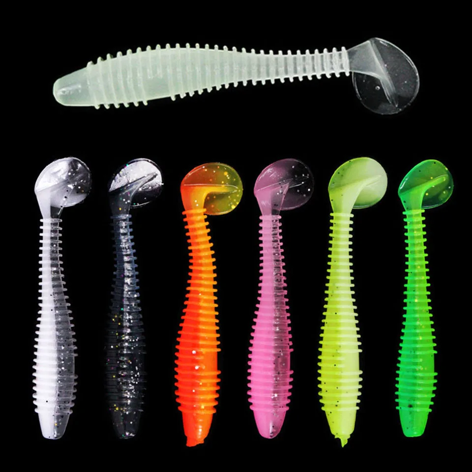 WALK FISH 10 Uds. Señuelos blandos, cebos de gusanos de silicona, 4,5 cm, 5,5 cm, 6,5 cm, 7cm, 7,5 cm, Jigging Wobblers, Señuelos de Pesca, Swimbaits artificiales - imagen 5