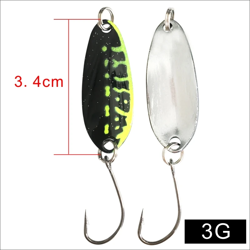 ORJD-señuelo de trucha de 4 piezas, 3g, cuchara de Metal, señuelo de mina, accesorios de aparejos de pesca de agua dulce, cebo Artificial - imagen 2