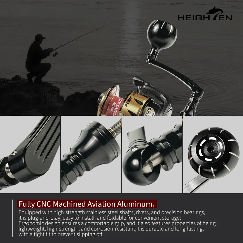 Carrete giratorio para máquina completa HEIGHTEN PENN, mango único, longitud del eje de 75mm, equipado con perilla de 42mm de diámetro, modificación de señuelo - imagen 4