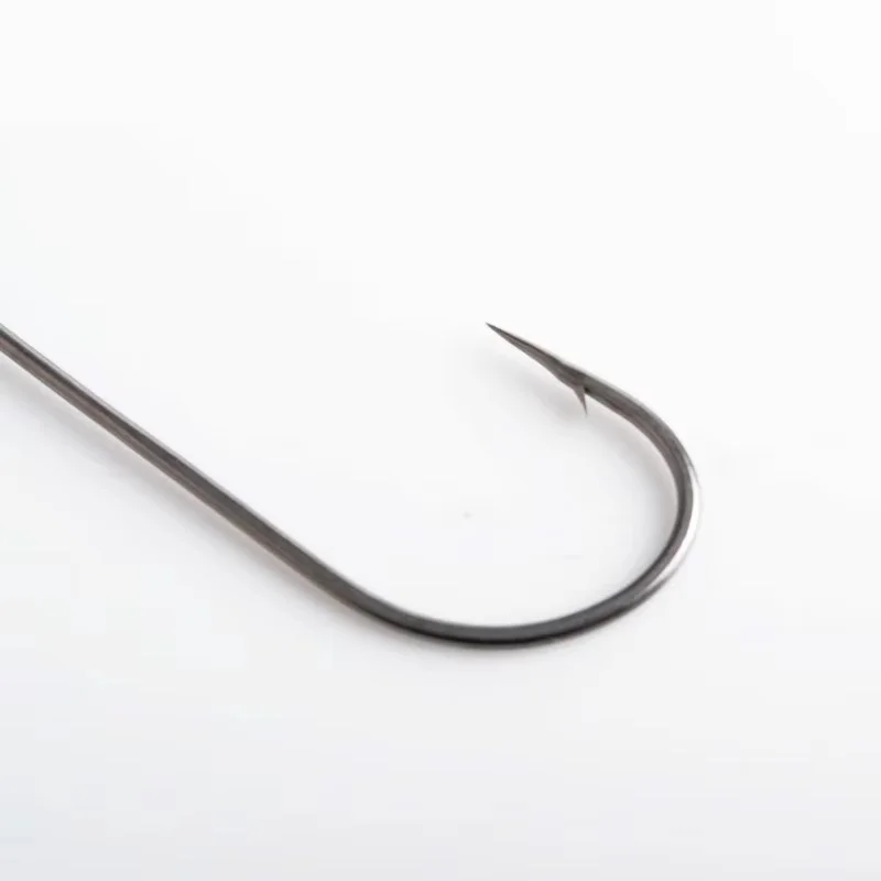 NGB 6PCS Señuelo de anzuelo compensado de pesca de acero rico en carbono 1/0 2/0 3/0 1 2 3 # Gancho de manivela circular, anzuelos de cebo blando con gusano - imagen 4