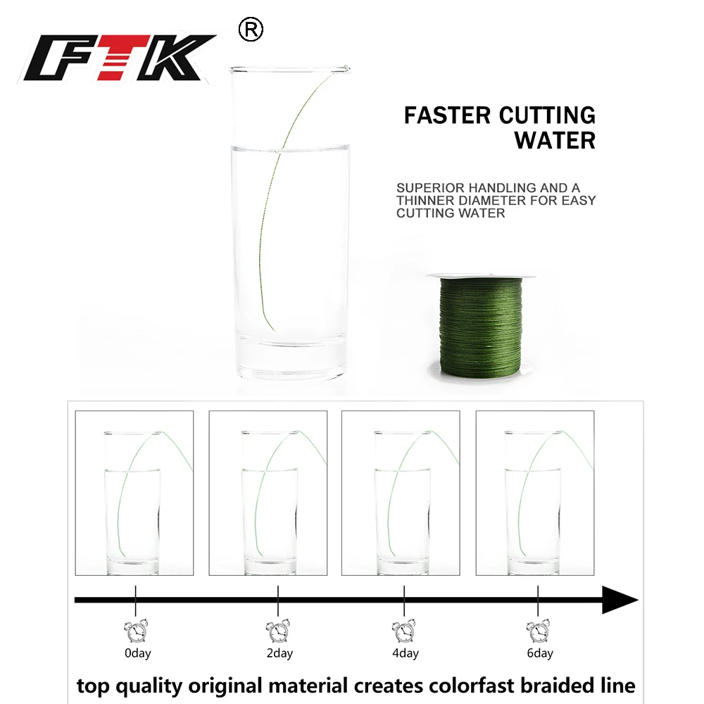 FTK-sedal de pesca de fibra trenzada, 100M, 8 hebras, 110 yardas, multifilamento, 0,16mm-0,40mm, 20LB-90LB - imagen 5