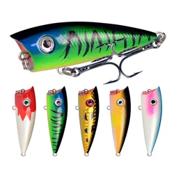 5 uds Señuelos de Pesca Popper Topwater flotante lubina Pesca de mar manivela señuelo Swimbait Wobbler aparejos de Pesca