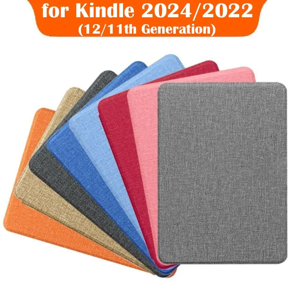 Para Kindle Basic 2024 (12a generación) funda inteligente tipo libro de cuero carcasa protectora para lector electrónico de 6 pulgadas C2V2L3 encendido/apagado automático