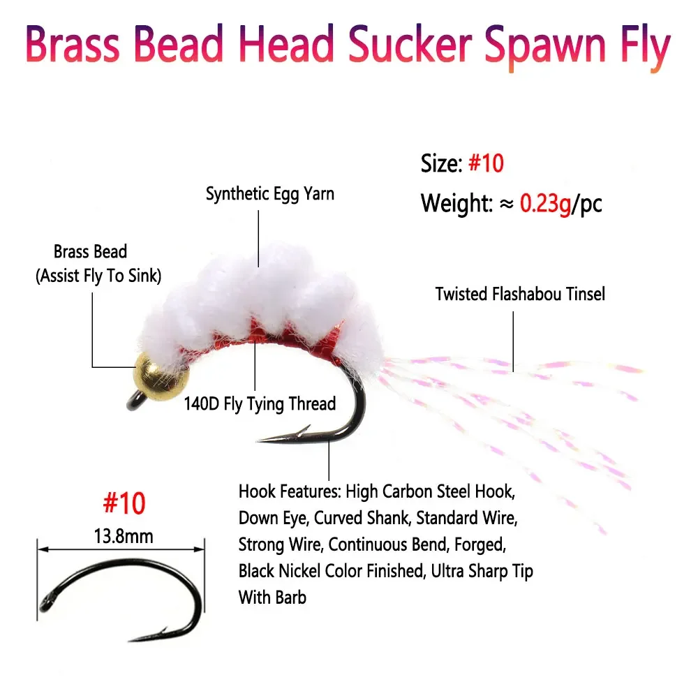 Bimoo-Señuelos de Pesca con cabeza de cuentas de latón, piezas #10, 6 - imagen 2