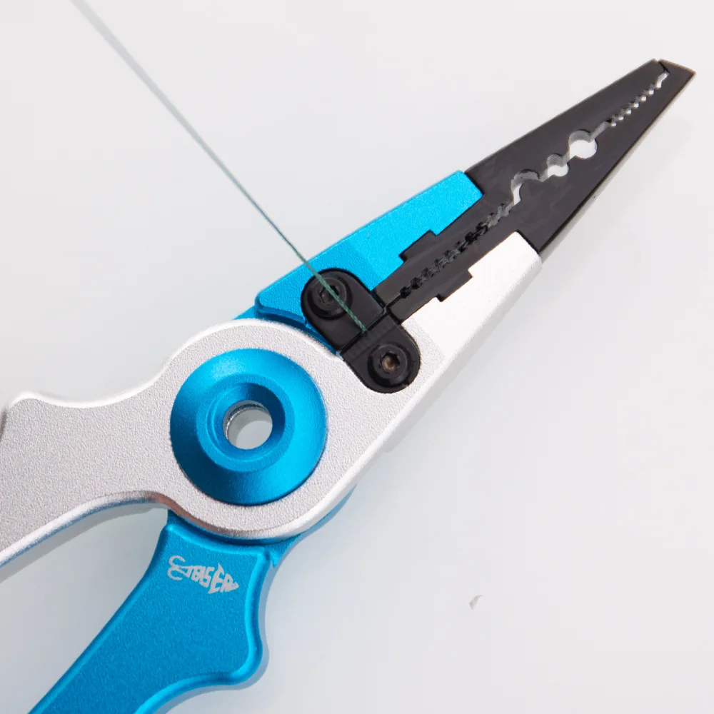 Alicates de pesca de aluminio, cortadores de trenzas, alicates de anillo dividido, agua salada, removedor de anzuelos de agua dulce, soporte para peces con funda Lan - imagen 4