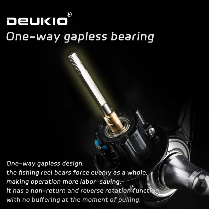 Carrete de pesca DEUKIO, carretes giratorios con perilla de bola de Metal 3 + 1BB 5,2: 1, arrastre máximo de 15KG, carretes a prueba de agua para agua dulce y salada - imagen 5
