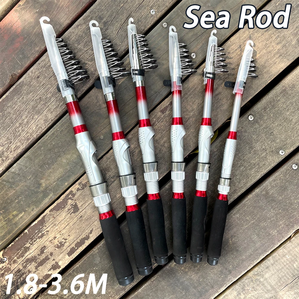 GHOTDA 1,8 m-3,6 m caña de pescar giratoria de mar multifunción caña de carbono telescópica caña de pescar de viaje aparejos de pesca ultracortos
