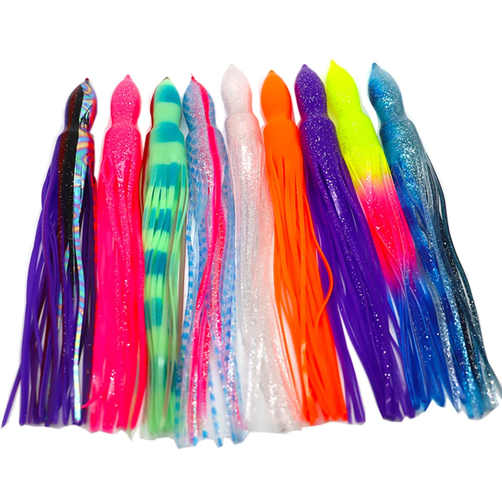 DestRes de pesca en forma de calamar colorido para capturar la vida marina