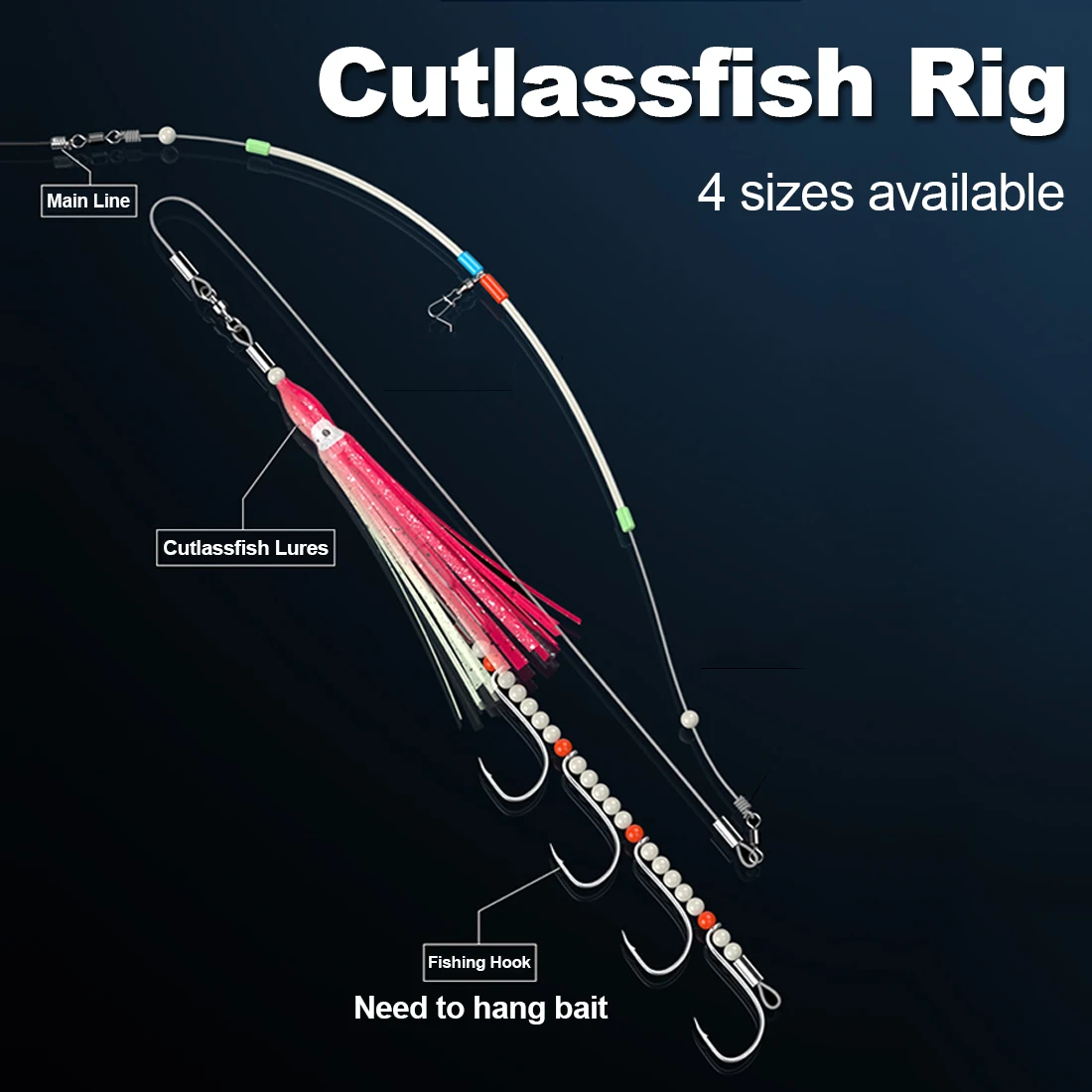 FishTrip-anzuelo de pulpo para pesca, gancho de cola de pelo de 90 grados, de acero alto en carbono para agua salada y dulce - imagen 5