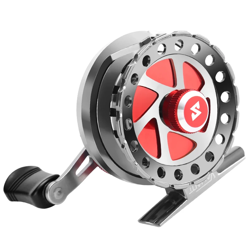 Carrete de hielo de Metal completo de velocidad del viento HISTAR, relación 2,8:1, 6 + 1 rodamientos de bolas, perilla de goma, carrete de pesca con capacidad de línea de 169G, 0,23mm/100m - imagen 2