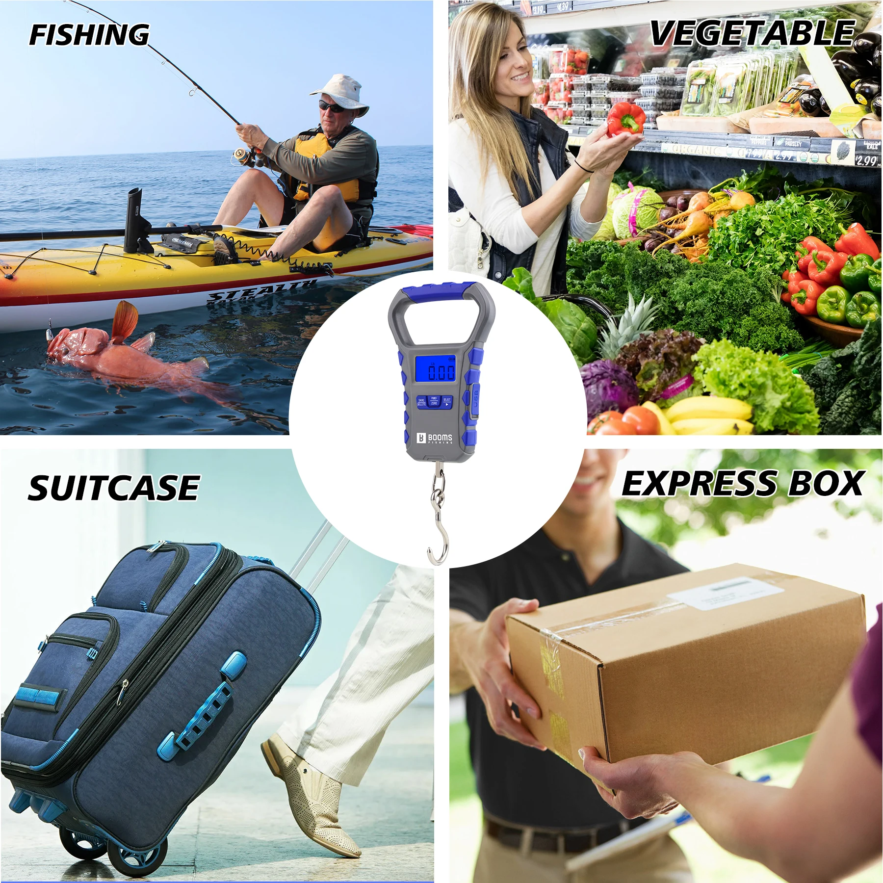 Báscula de pesca digital recargable – Pinza portátil 30 kg - imagen 5