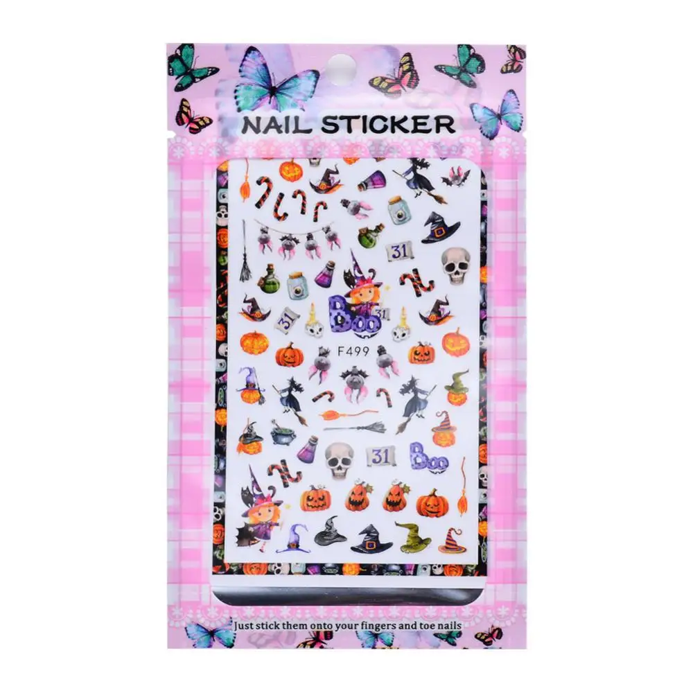 Pegatinas para uñas con temática navideña, calcomanías para decoración de uñas de Halloween, Accesorios de belleza para uñas - imagen 3