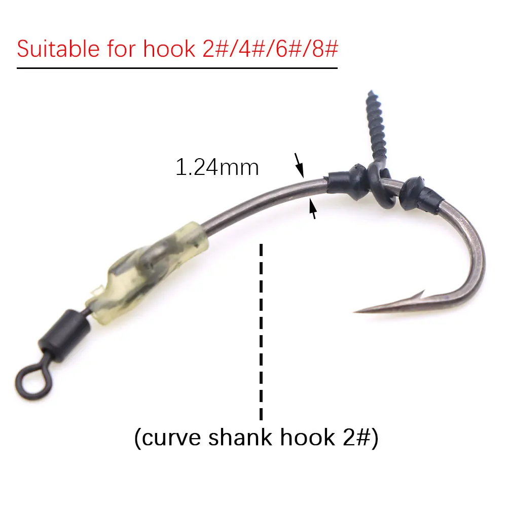 50 Uds. Tapones de línea de anzuelo de pesca de carpa, accesorios de aparejo Ronnie, cuentas de tope de tornillo giratorio de pesca para aparejos terminales gruesos de carpa - imagen 5