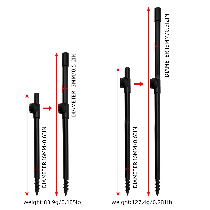 El soporte para caña de pescar se inserta en el suelo y el soporte de cabeza de tornillo de dos secciones de aleación de aluminio se inserta rápidamente. - imagen 4